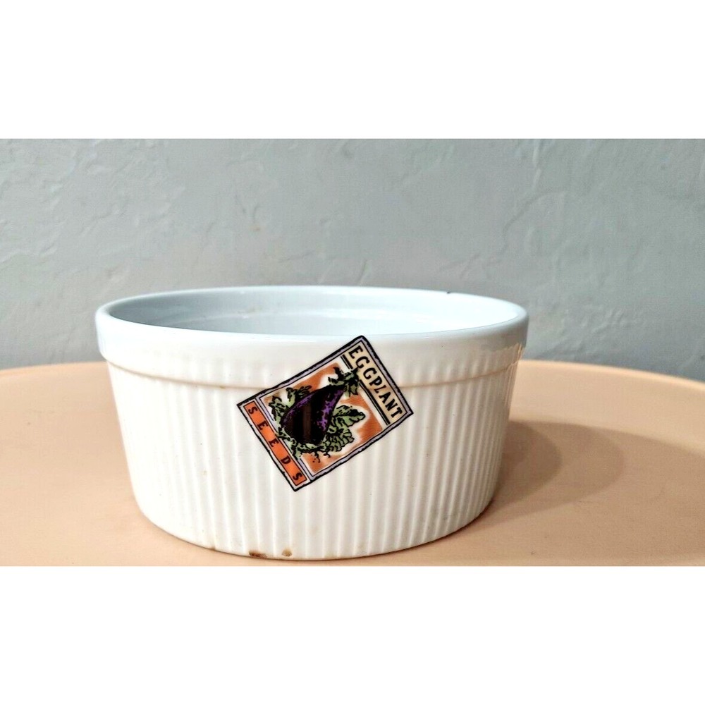 Cordon Bleu BIA Soufflé Dish Vegetable Seed Packet Design Microwave &Oven Save